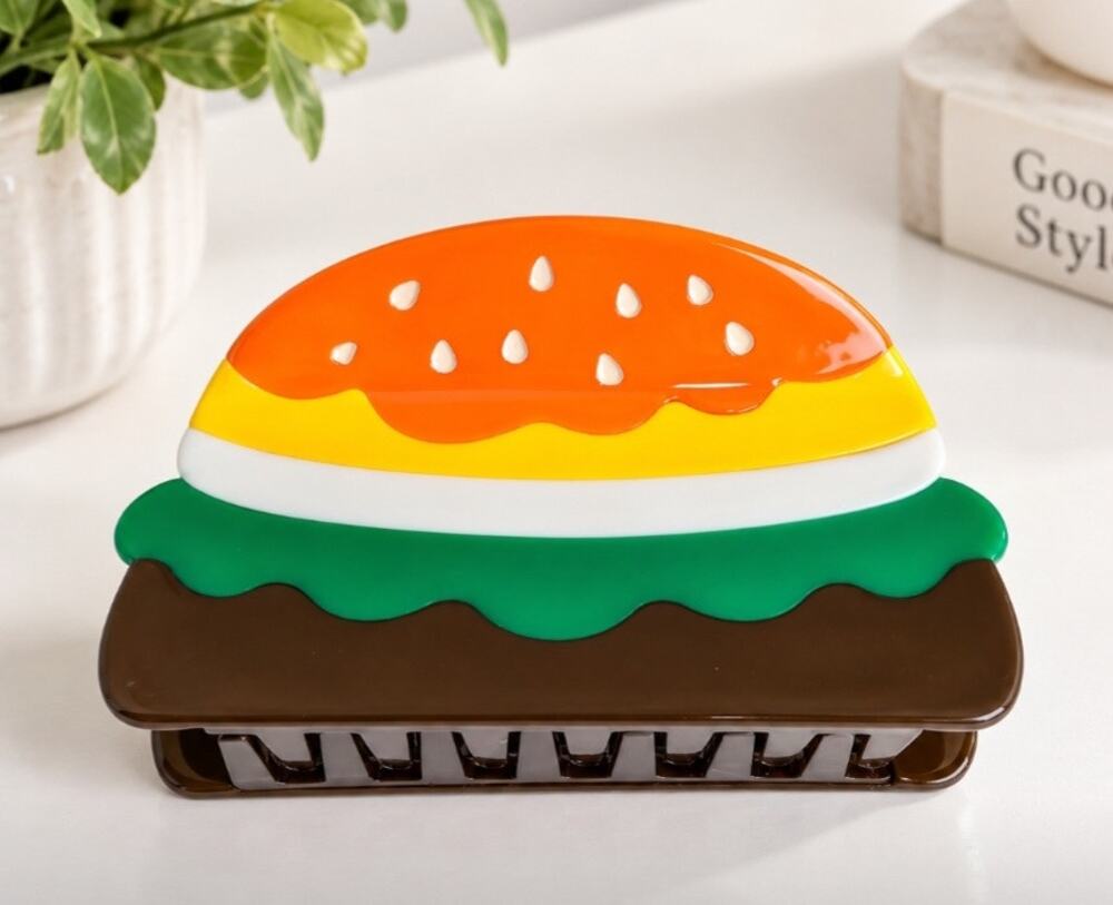 Acetate Hamburger Snack Series Hair Claw Clip New